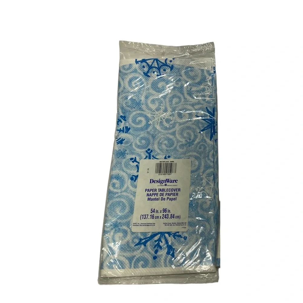1 Paper Table cover Blue Snowflake by Design Ware  Made in USA‎ 54